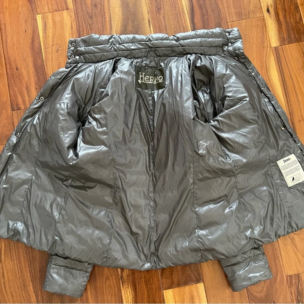 Herno Metallic Gray Puffer Jacket - Picture 10 of 15
